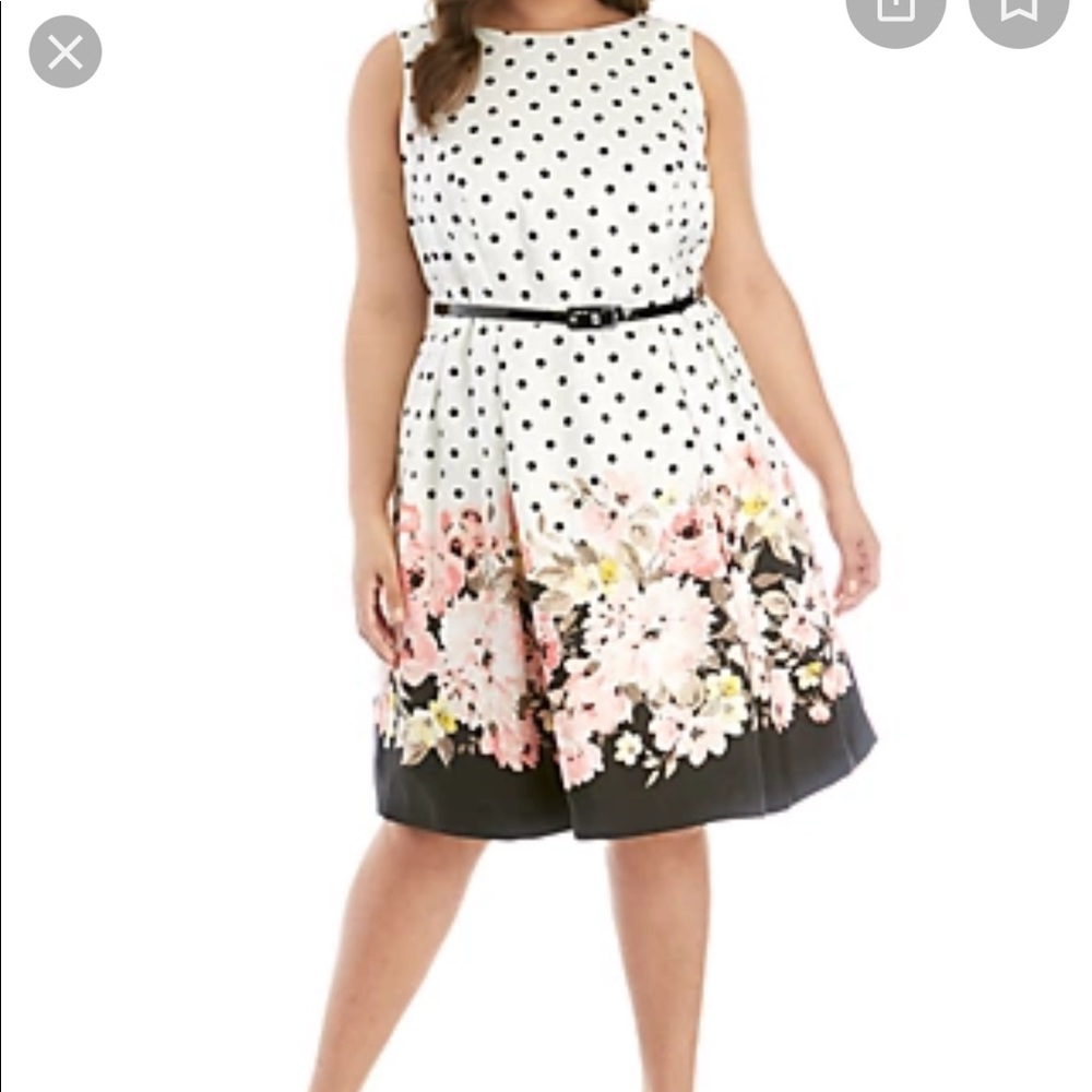 Jessica Howard polka dot and floral dress NWT